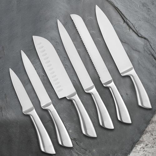 不锈钢厨房刀具套装 水果刀万用刀厨师刀菜刀刀具6件套跨境直供